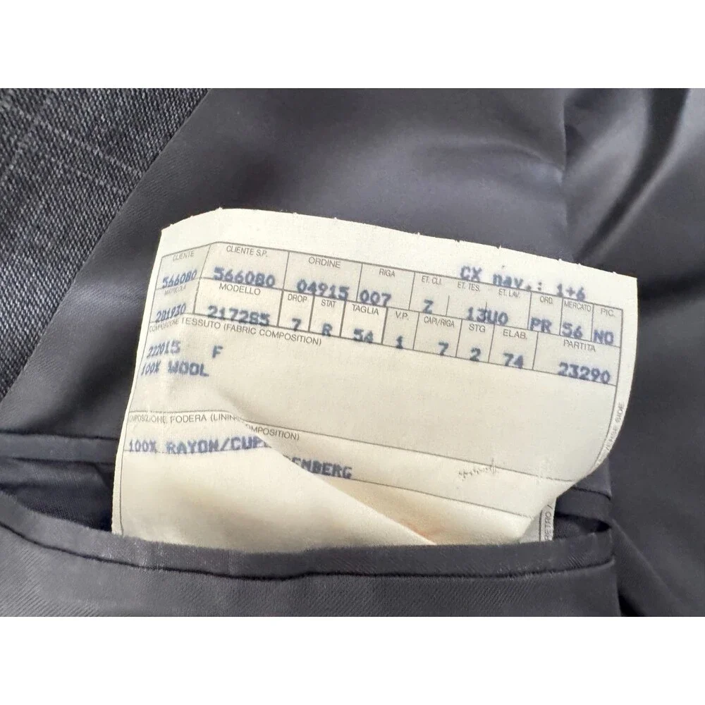 Ermenegildo Zegna Gray Double Breasted Men's Suit Fine Worsted Super 100's SZ 54